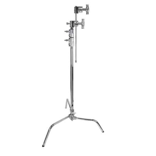 KUPO 30" C-Stand | Sliding Leg without Quick-Lock | silver - KIT incl. Extension Arm (KCP-220) and Grip Head (KCP-200)