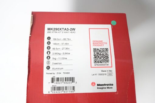 Manfrotto 290 Xtra Alu 3-Section Tripod Kit with 128RC Fluid Head - Image 7